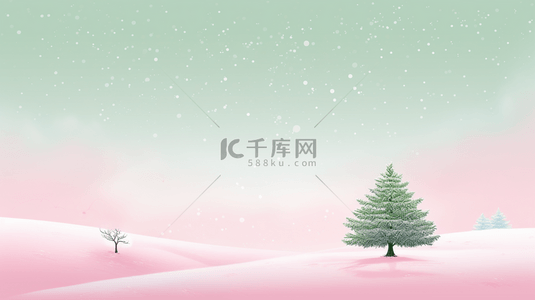 彩色渐变淡雅唯美冬季雪景背景10