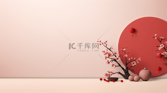 粉色淡雅中国风春节装饰背景21