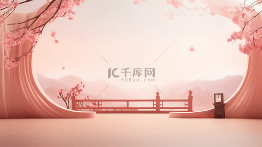 粉色淡雅中国风春节装饰背景23