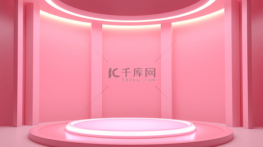 粉色电商装饰美妆展台背景12