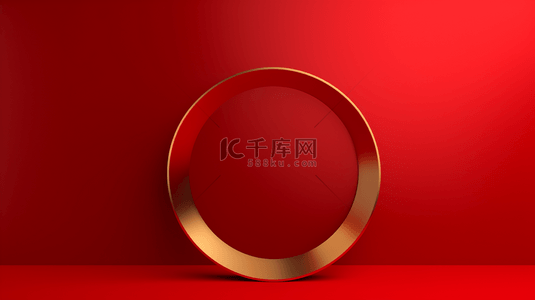 红色简约圆环装饰背景11