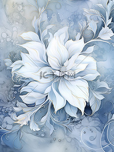 白色花朵梦幻花朵纹理5素材