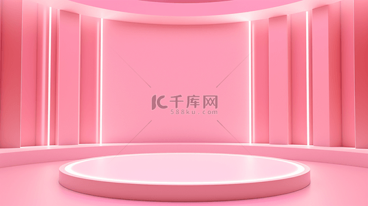 粉色电商装饰美妆展台背景3