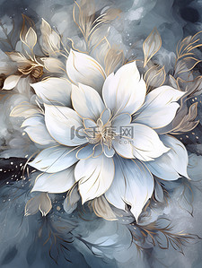 水墨花朵素材背景图片_白色花朵梦幻花朵纹理10素材