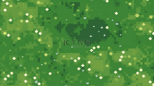 绿色质感像素格子抽象像素化背景