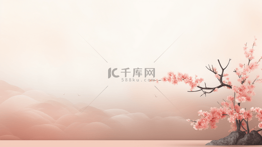 国远山背景图片_粉色淡雅中国风春节装饰背景14