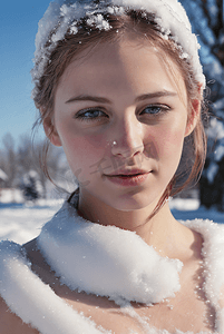 冬日外国年轻女性人像肖像摄影图8