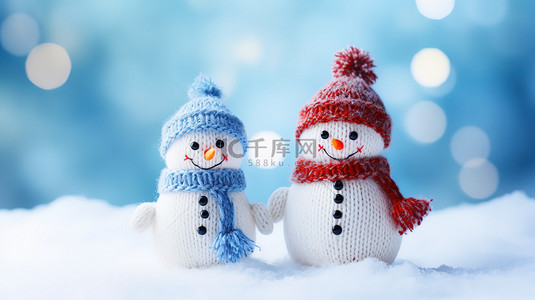 雪背景图片_雪地上可爱的雪人2设计