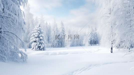 冬季雪景树林风景图片5