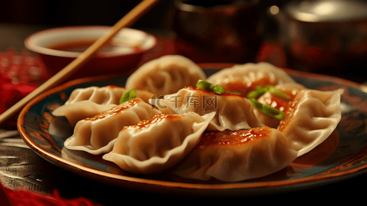 春光美食背景图片_春节中国风水饺美食图片5