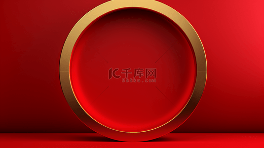 红色简约圆环装饰背景19