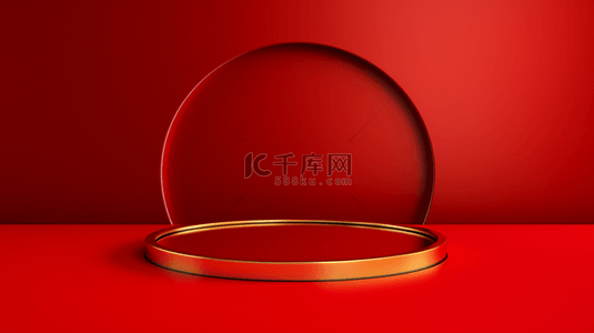 红色简约圆环装饰背景14