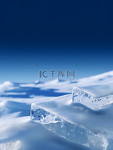 蓝色冰块冰雪产品特写摄影背景(16)