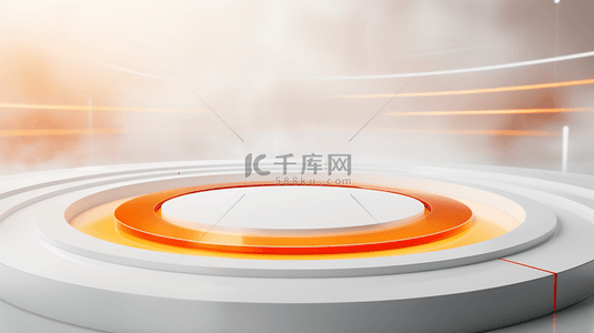 科技感圆环背景图片_橙色白色科技感圆环圆盘背景(1)