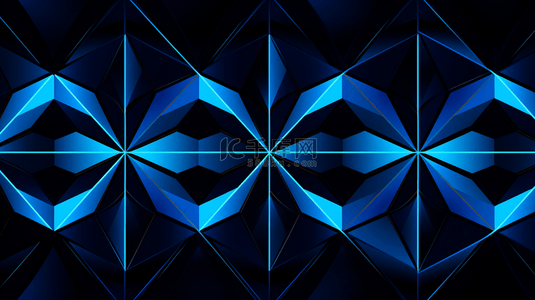 蓝色几何体堆积创意背景17