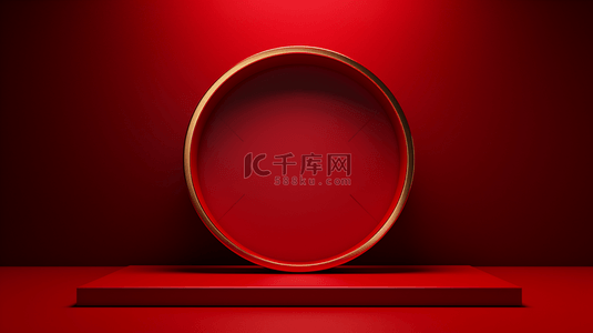 红色简约圆环装饰背景8