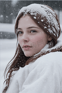 冬日外国年轻女性人像肖像摄影图2