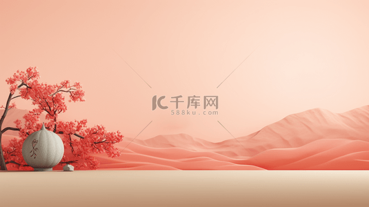 国远山背景图片_粉色淡雅中国风春节装饰背景10