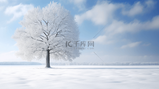 冬季冰天雪地的大树风景图片16