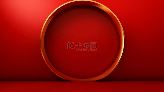 圆环红色背景图片_红色简约圆环装饰背景3