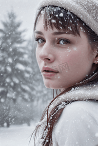 冬日外国年轻女性人像肖像摄影图4