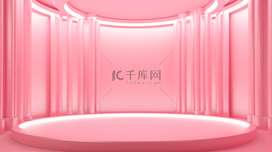 年货节背景图片_粉色电商装饰美妆展台背景8