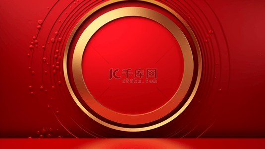 红色简约圆环装饰背景17