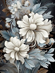 白色花朵梦幻花朵纹理8背景图