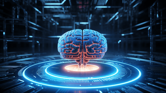 蓝色科技大脑数据信息背景(9)