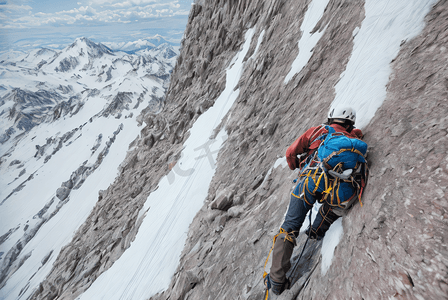 冬季冒险家攀登高山的图片16