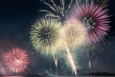 元旦新年春节夜晚跨年烟花夜景图41高清图片