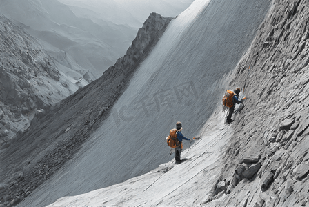 冬季冒险家攀登高山的图片15