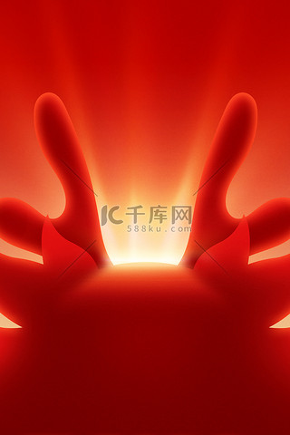 背景图片_红色光感龙年春节新年龙头背景