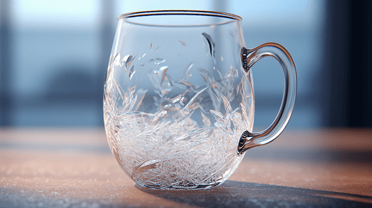 装有水的杯子摄影照片_装有冰块的玻璃杯
