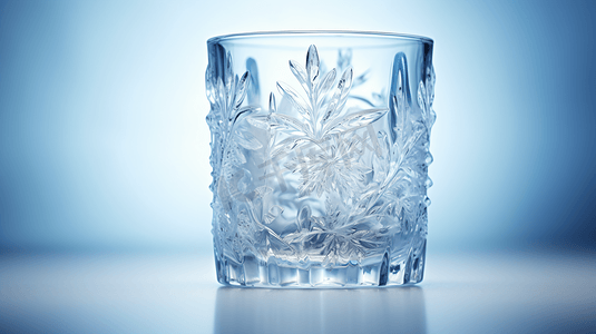装有水的杯子摄影照片_装有冰块的玻璃杯