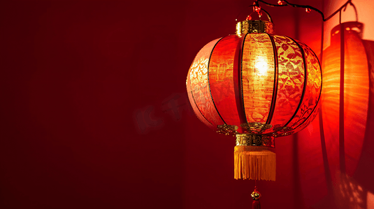 中国春节除夕红灯笼