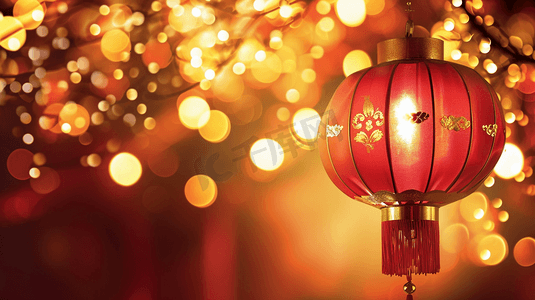 红色背景中国红摄影照片_中国红春节红灯笼主题背景