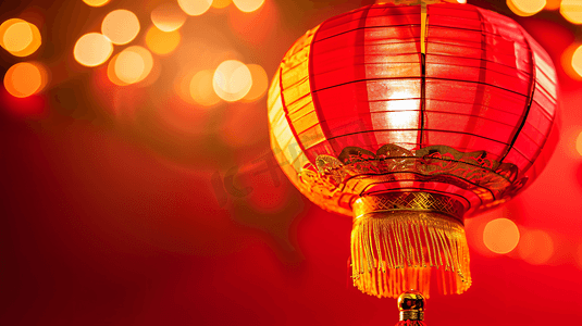 红色中国风新年摄影照片_中国春节除夕红灯笼