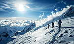 雪山人物攀爬登山企业文化励志摄影图4