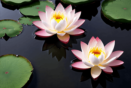 水面上的一朵盛开的莲花高清图片