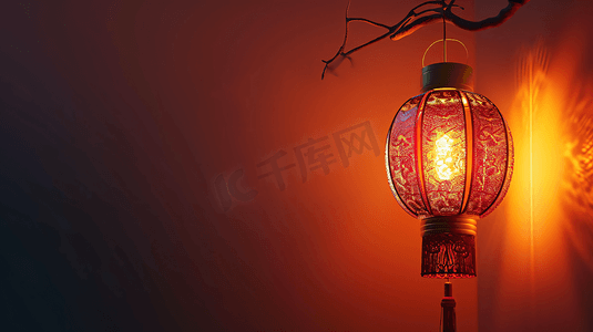 中国风背景新年摄影照片_中国春节除夕红灯笼