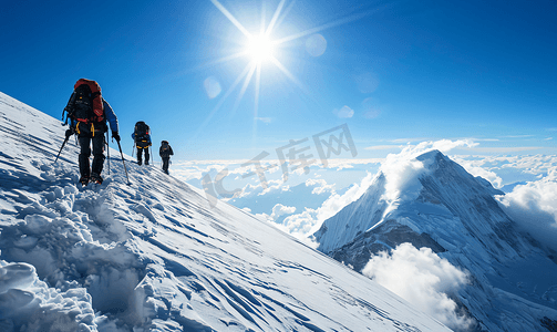 雪山人物攀爬登山企业文化励志摄影图11