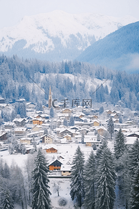 冬天城市背景摄影图雪景