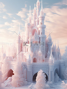 冰块组成的城堡灯光效果15背景素材