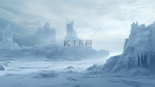 寒潮背景图片_冰封的城市冬天雪灾1背景图