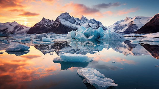 冰川融化全球变暖20背景素材