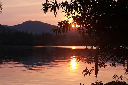 西湖美景摄影照片_西湖夕阳美景摄影图