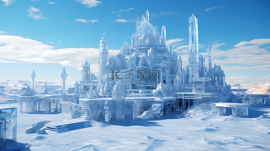 冰雕雪城冬天娱乐场10背景图片