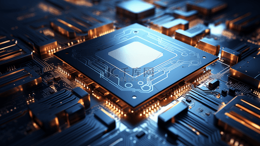 科学技术CPU处理器电路图科技背景