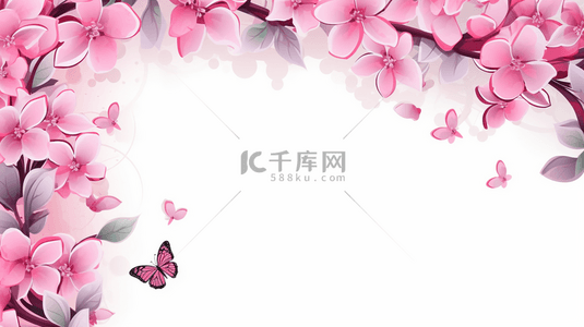 粉色唯美盛开花朵装饰背景2